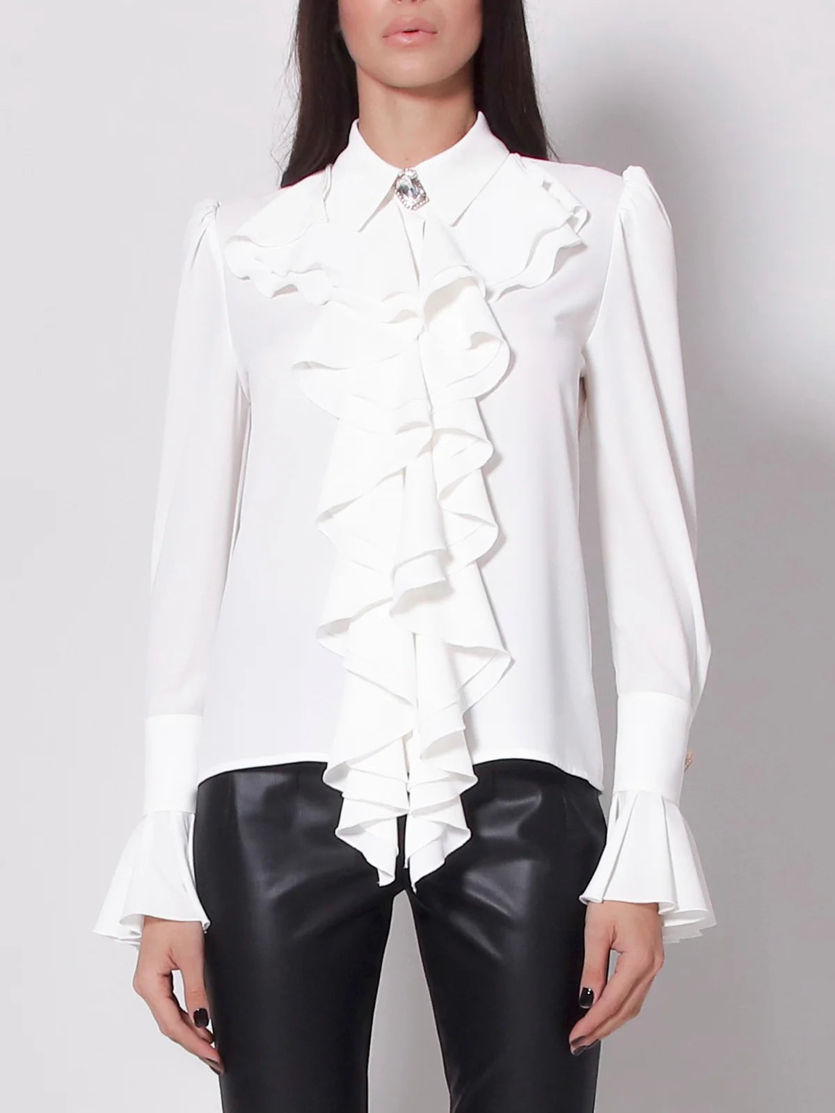 CAMICIA CON ROUCHE SOFISTICATA