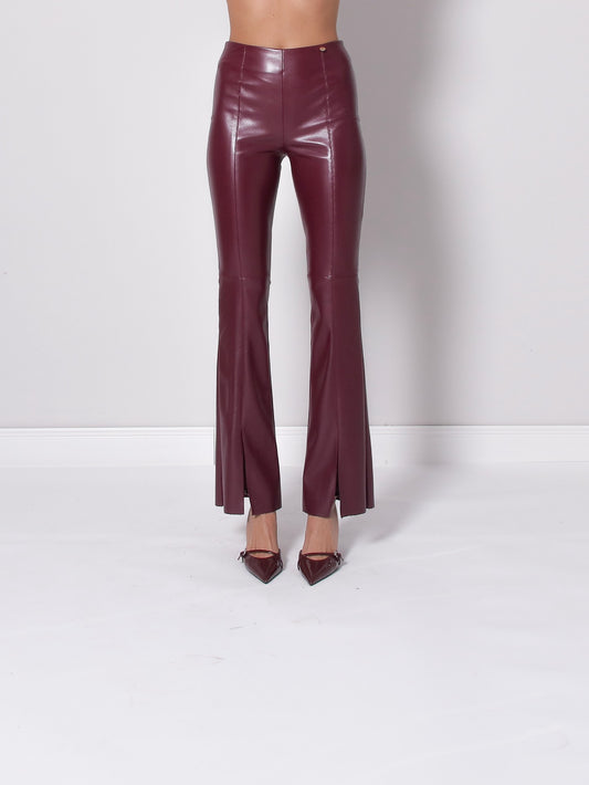 PANTALONE A VITA ALTA IN ECOPELLE