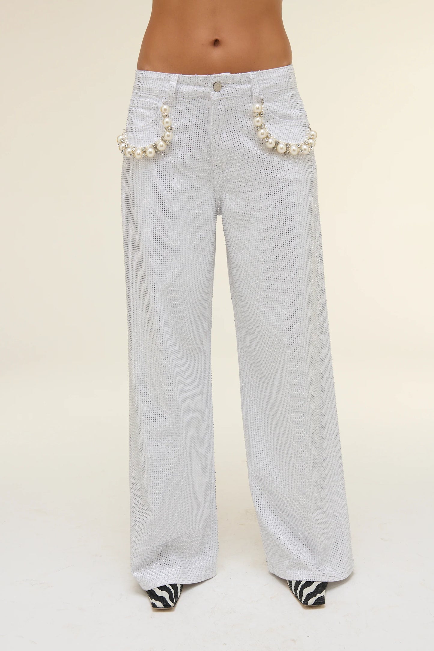 PANTALONE- JEANS STRASS WHITE