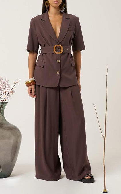 COORDINATO MARRONE CINTURATO