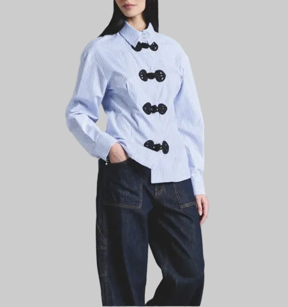 CAMICIA AZZURRA A RIGHE